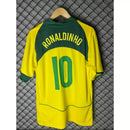 Camisa Brasil Titular 2004 - RONALDINHO Número 10 - Versão Retro